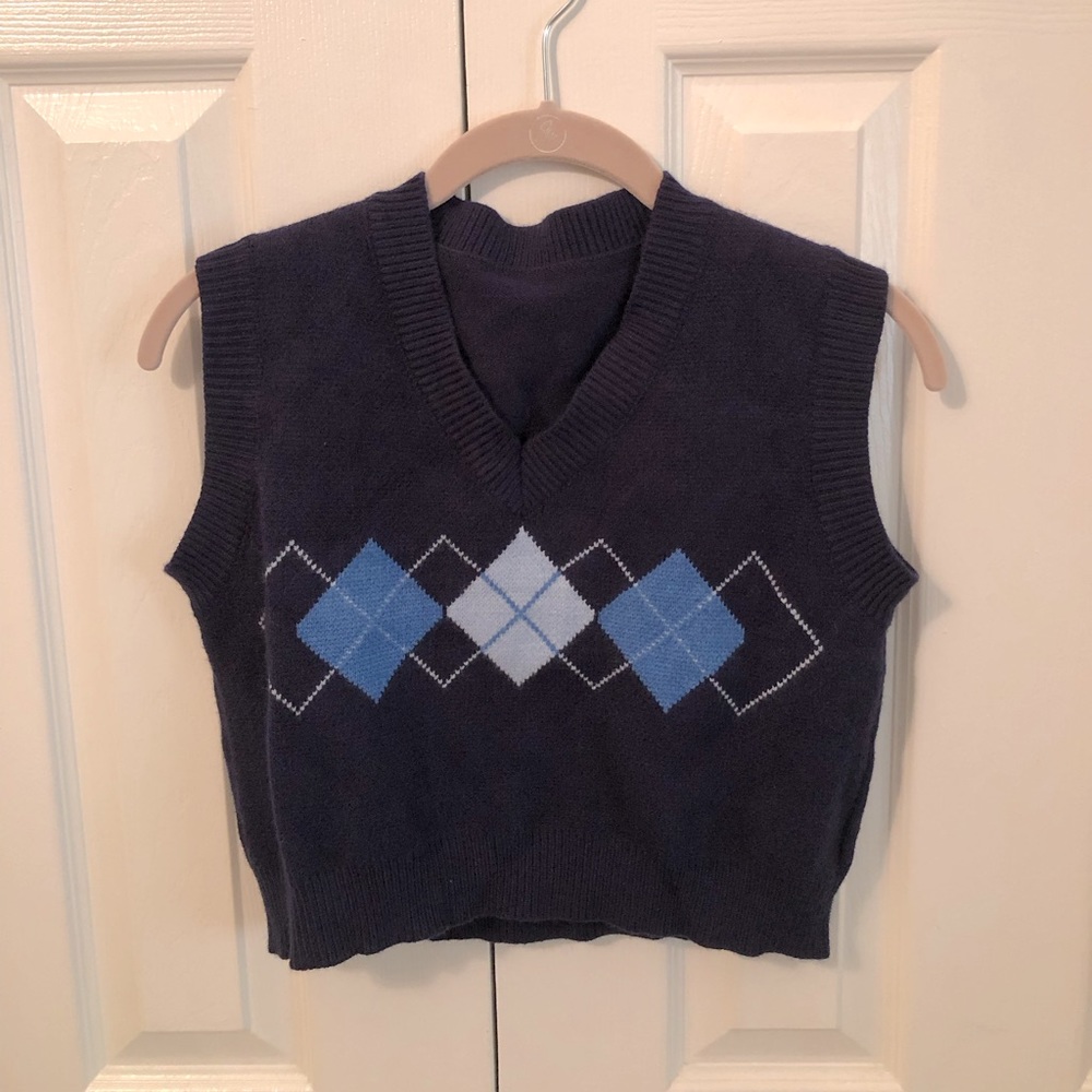NEW Navy Argyle Vest